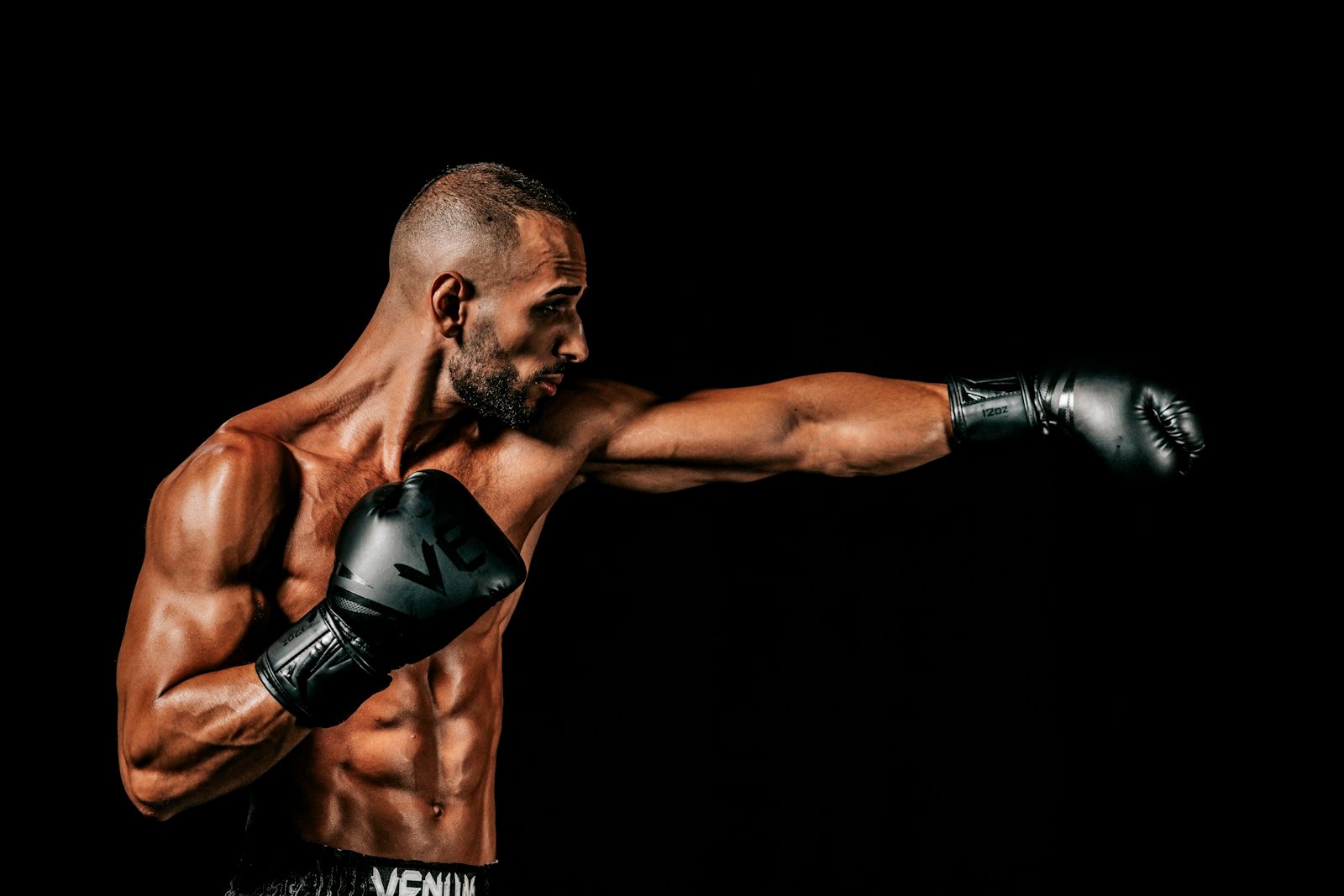 Athlete throwing a punch